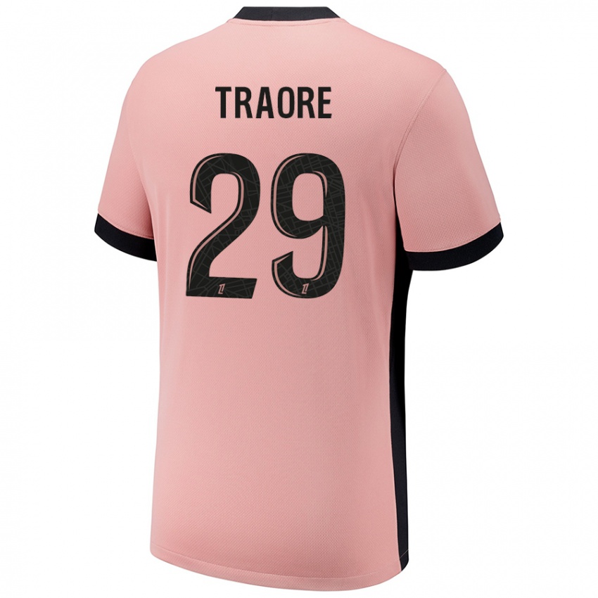 Kinderen Manssita Traoré #29 Roestroze Thuisshirt Derde Tenue 2024/25 T-Shirt