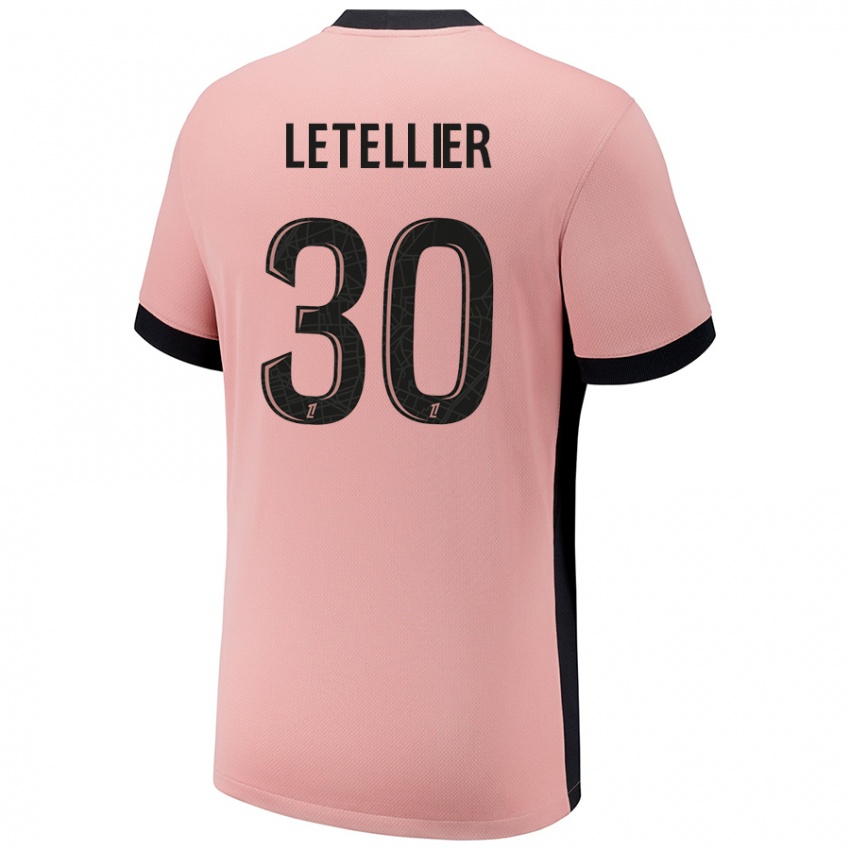 Kinderen Alexandre Letellier #30 Roestroze Thuisshirt Derde Tenue 2024/25 T-Shirt