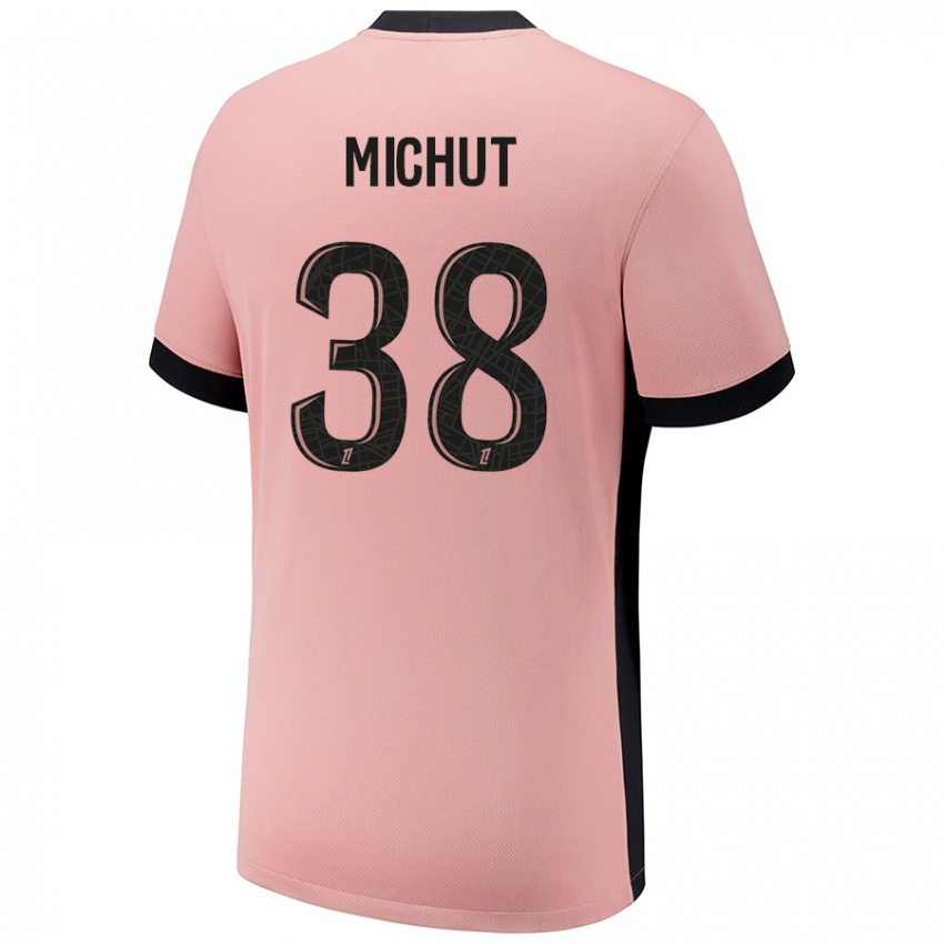 Kinderen Edouard Michut #38 Roestroze Thuisshirt Derde Tenue 2024/25 T-Shirt