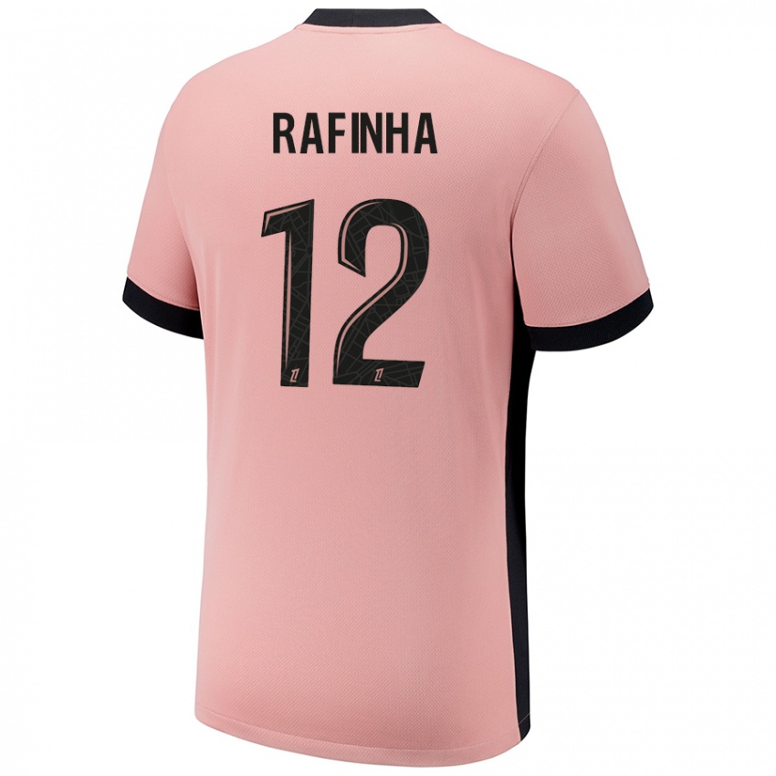 Kinderen Rafinha #12 Roestroze Thuisshirt Derde Tenue 2024/25 T-Shirt