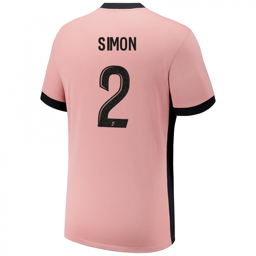 Kinderen Benedicte Simon #2 Roestroze Thuisshirt Derde Tenue 2024/25 T-Shirt