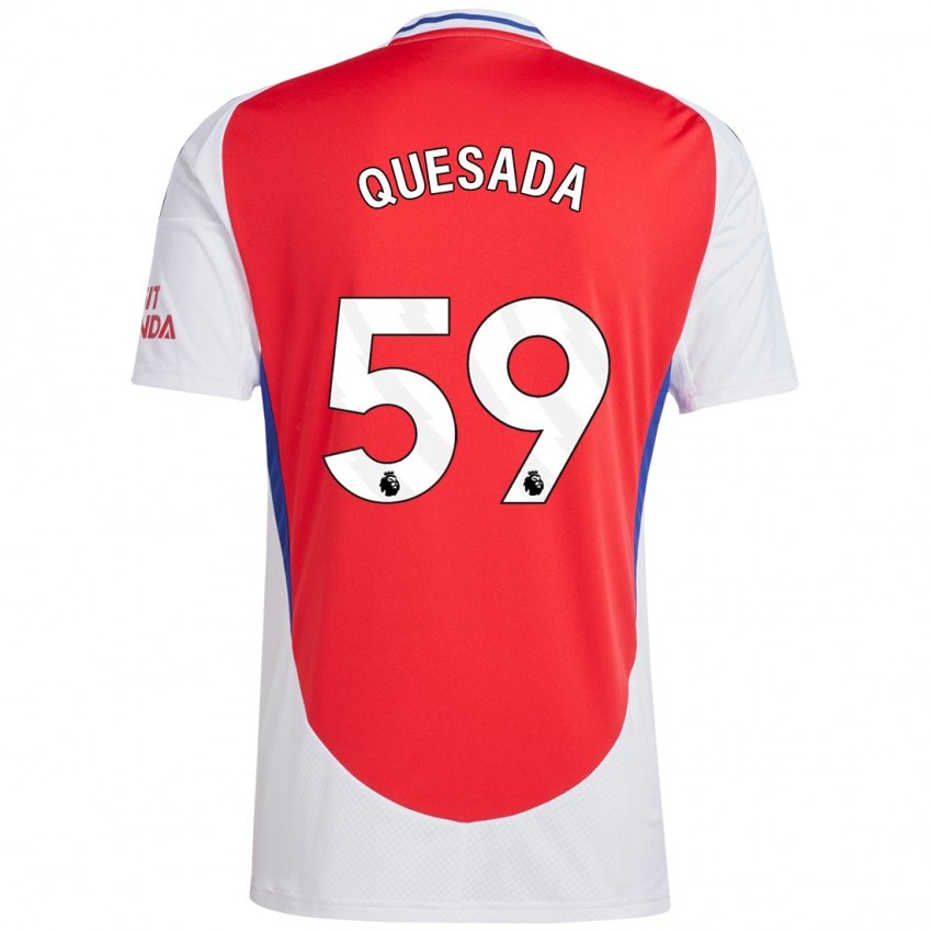 Heren Elián Quesada #59 Rood Wit Thuisshirt Thuistenue 2024/25 T-Shirt