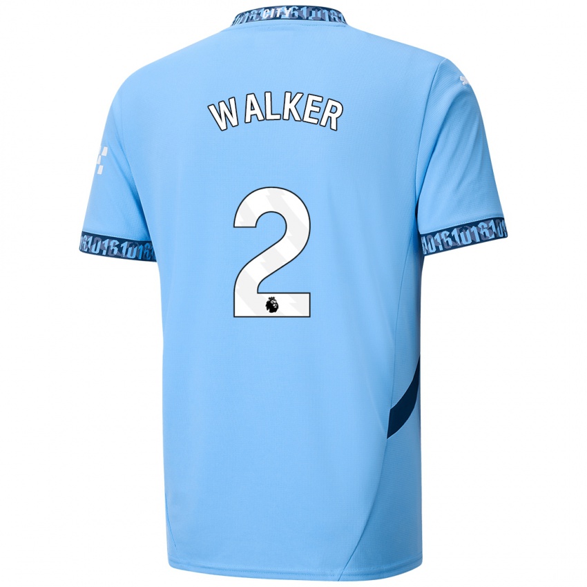 Heren Kyle Walker #2 Marineblauw Thuisshirt Thuistenue 2024/25 T-Shirt