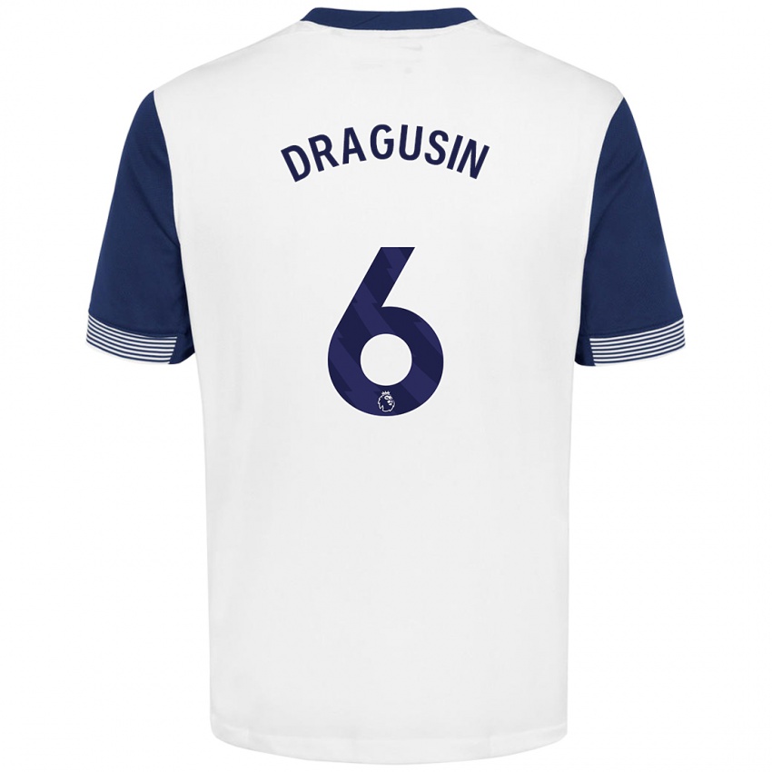 Heren Radu Drăgușin #6 Wit Blauw Thuisshirt Thuistenue 2024/25 T-Shirt