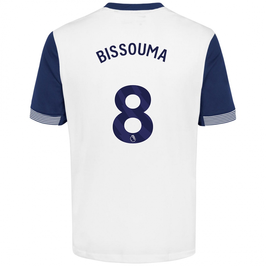 Heren Yves Bissouma #8 Wit Blauw Thuisshirt Thuistenue 2024/25 T-Shirt