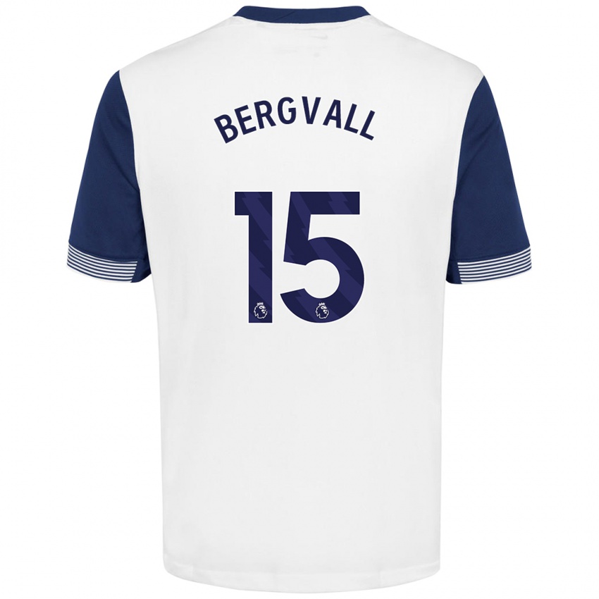 Heren Lucas Bergvall #15 Wit Blauw Thuisshirt Thuistenue 2024/25 T-Shirt