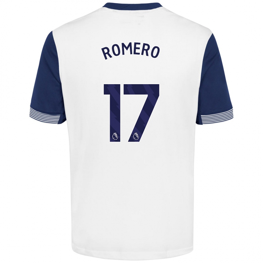 Heren Cristian Romero #17 Wit Blauw Thuisshirt Thuistenue 2024/25 T-Shirt