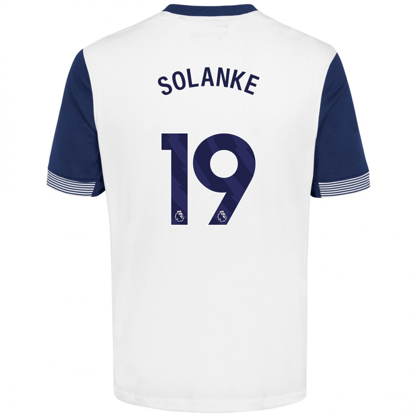 Heren Dominic Solanke #19 Wit Blauw Thuisshirt Thuistenue 2024/25 T-Shirt