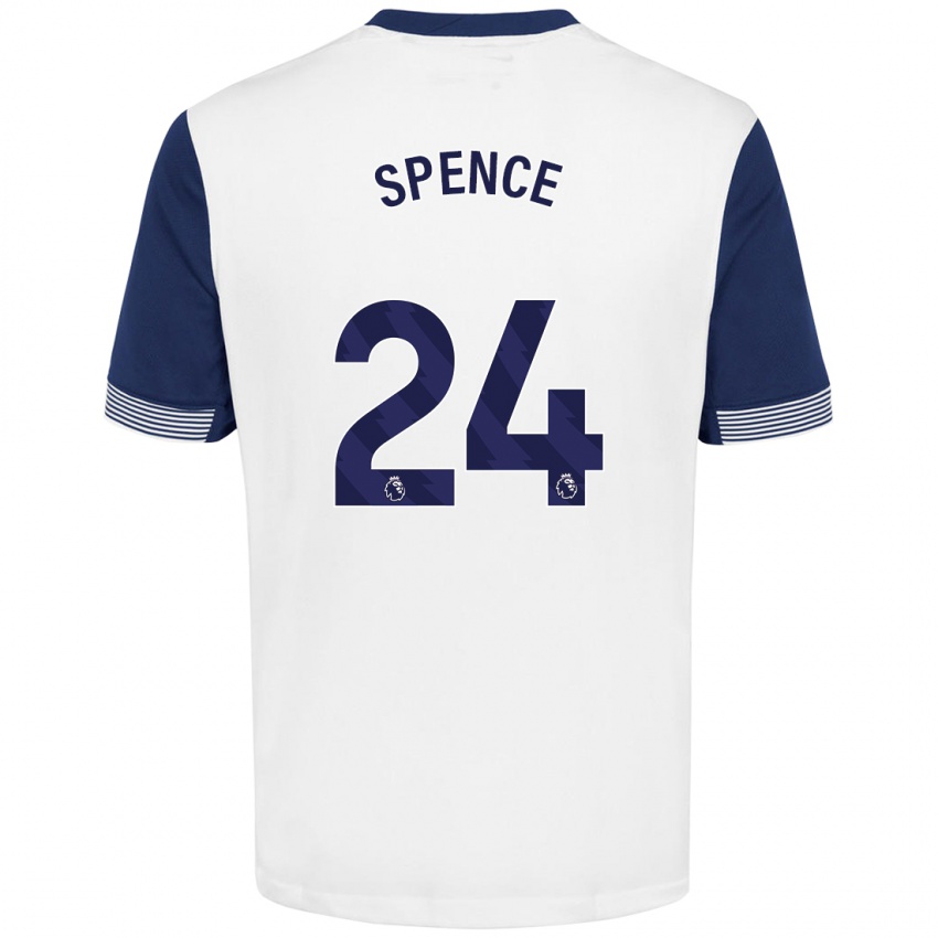 Heren Djed Spence #24 Wit Blauw Thuisshirt Thuistenue 2024/25 T-Shirt