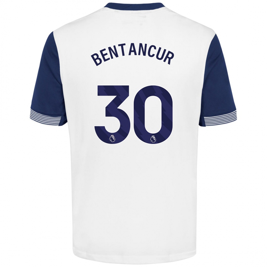 Heren Rodrigo Bentancur #30 Wit Blauw Thuisshirt Thuistenue 2024/25 T-Shirt