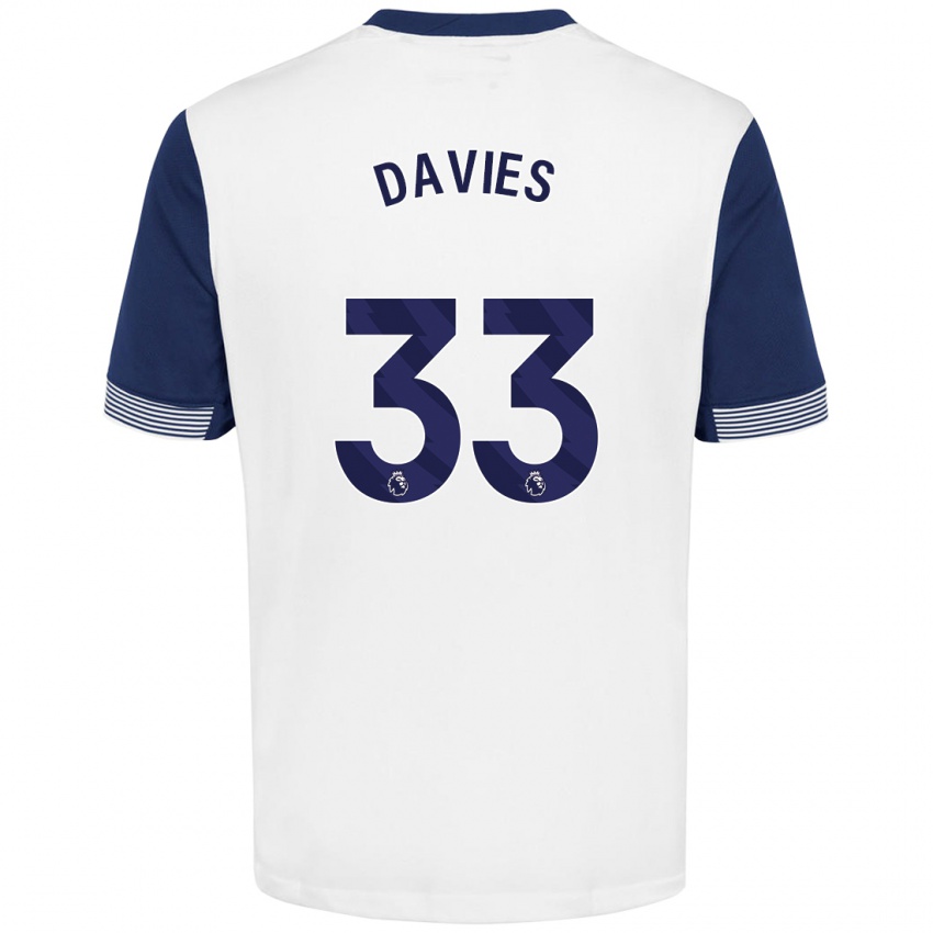 Heren Ben Davies #33 Wit Blauw Thuisshirt Thuistenue 2024/25 T-Shirt