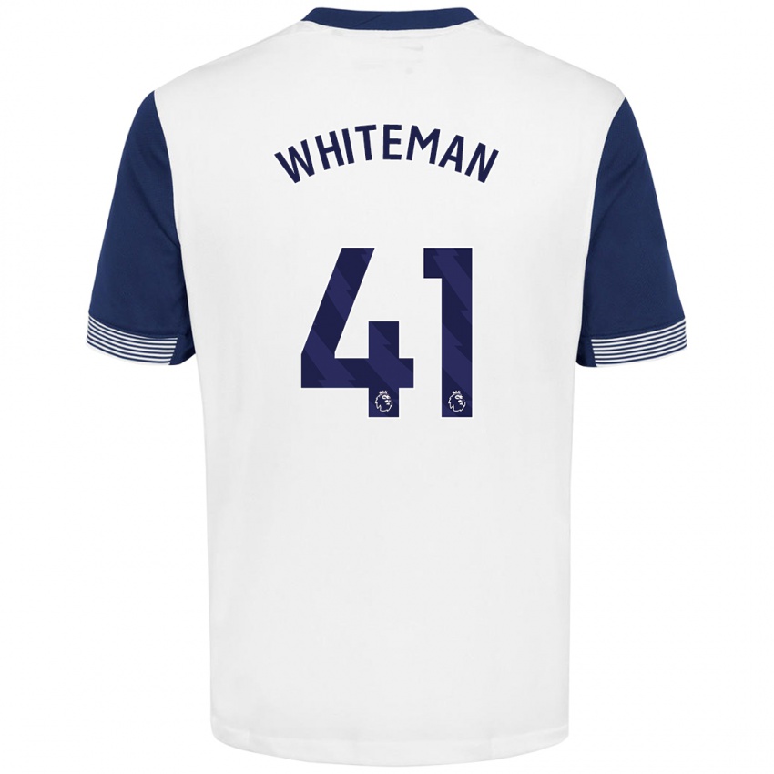 Heren Alfie Whiteman #41 Wit Blauw Thuisshirt Thuistenue 2024/25 T-Shirt