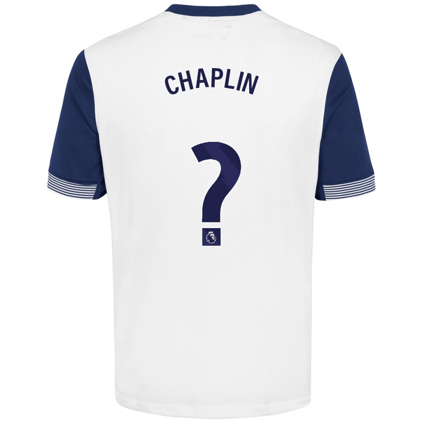 Heren Archie Chaplin #0 Wit Blauw Thuisshirt Thuistenue 2024/25 T-Shirt