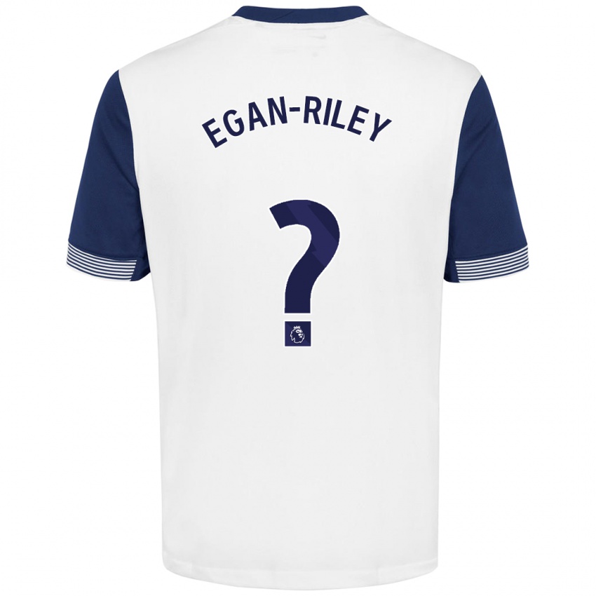 Heren Roman Egan-Riley #0 Wit Blauw Thuisshirt Thuistenue 2024/25 T-Shirt