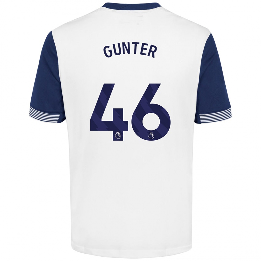 Heren Luca Gunter #46 Wit Blauw Thuisshirt Thuistenue 2024/25 T-Shirt