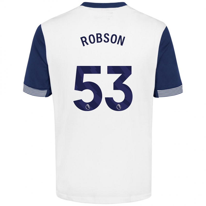 Heren Max Robson #53 Wit Blauw Thuisshirt Thuistenue 2024/25 T-Shirt