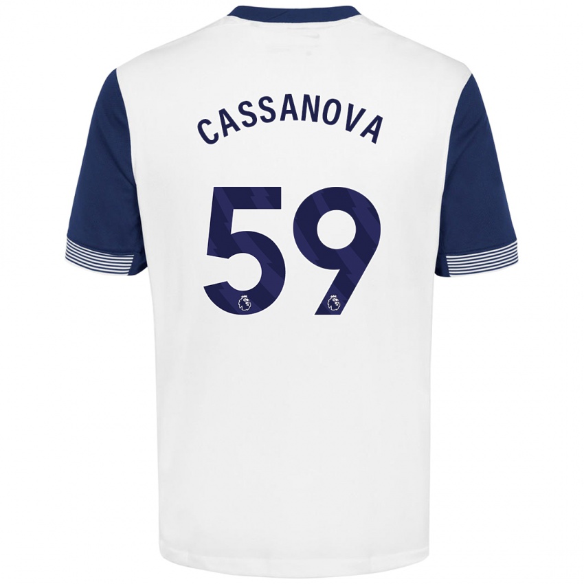 Heren Dante Cassanova #59 Wit Blauw Thuisshirt Thuistenue 2024/25 T-Shirt