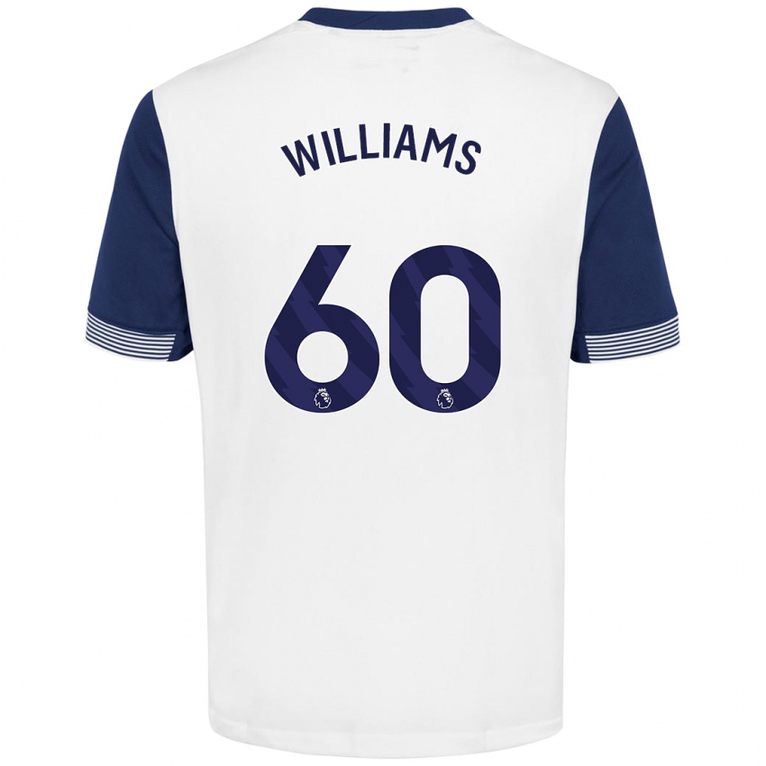 Heren Jaden Williams #60 Wit Blauw Thuisshirt Thuistenue 2024/25 T-Shirt