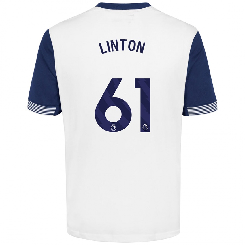 Heren Jahziah Linton #61 Wit Blauw Thuisshirt Thuistenue 2024/25 T-Shirt