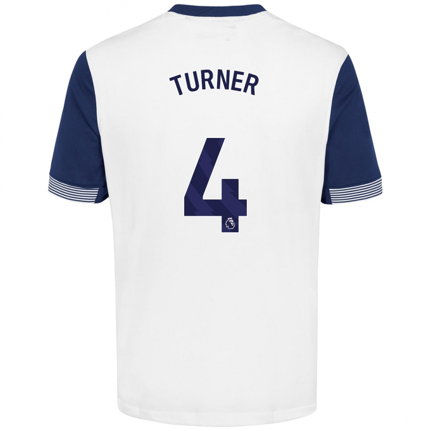 Heren Amy Turner #4 Wit Blauw Thuisshirt Thuistenue 2024/25 T-Shirt