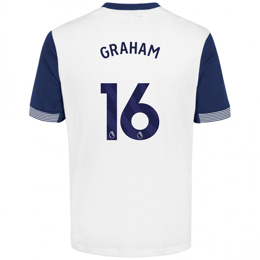 Heren Kit Graham #16 Wit Blauw Thuisshirt Thuistenue 2024/25 T-Shirt