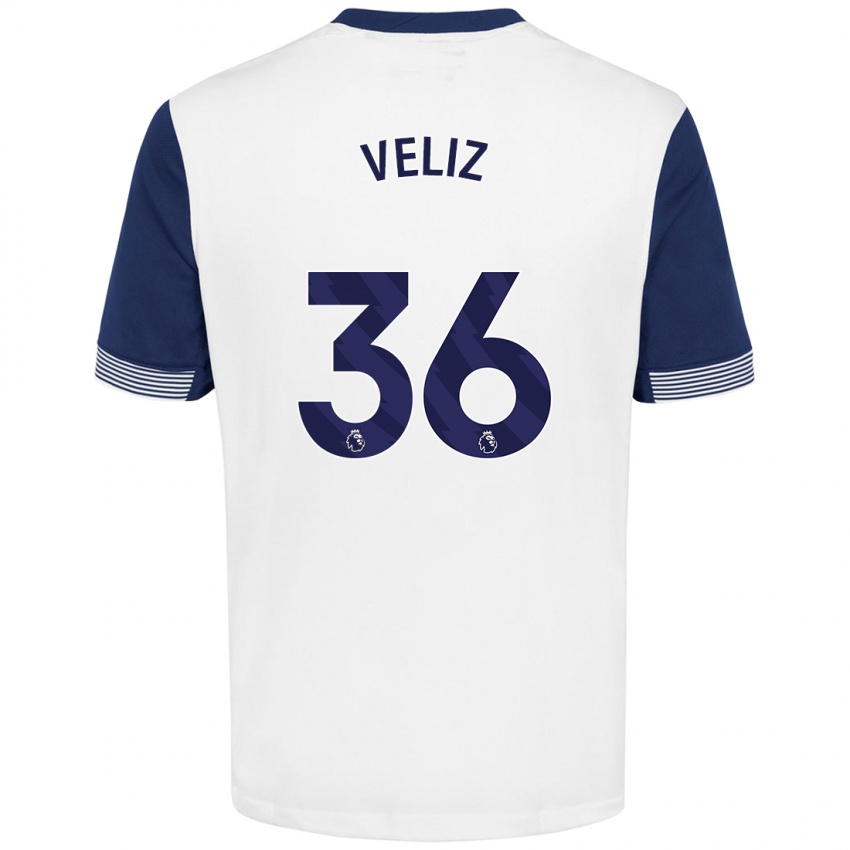 Heren Alejo Véliz #36 Wit Blauw Thuisshirt Thuistenue 2024/25 T-Shirt