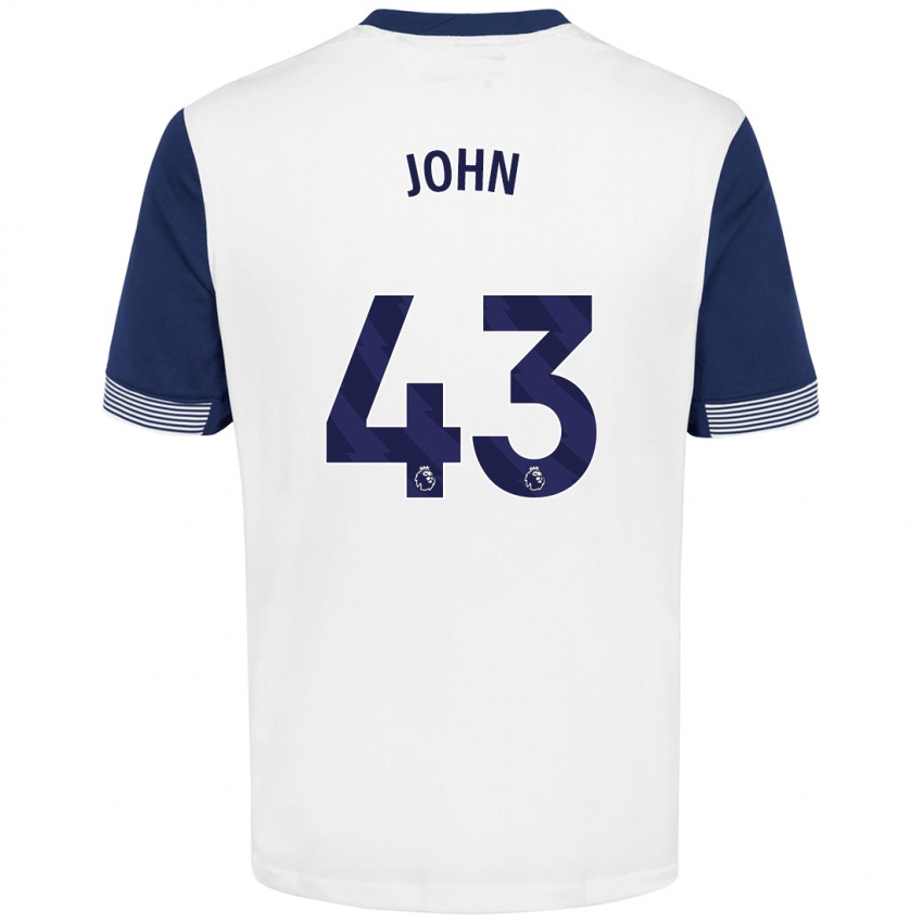 Heren Nile John #43 Wit Blauw Thuisshirt Thuistenue 2024/25 T-Shirt