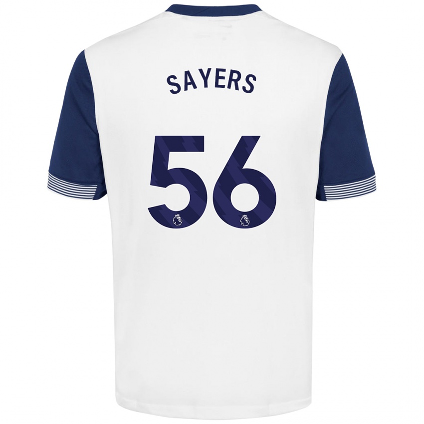 Heren Charlie Sayers #56 Wit Blauw Thuisshirt Thuistenue 2024/25 T-Shirt