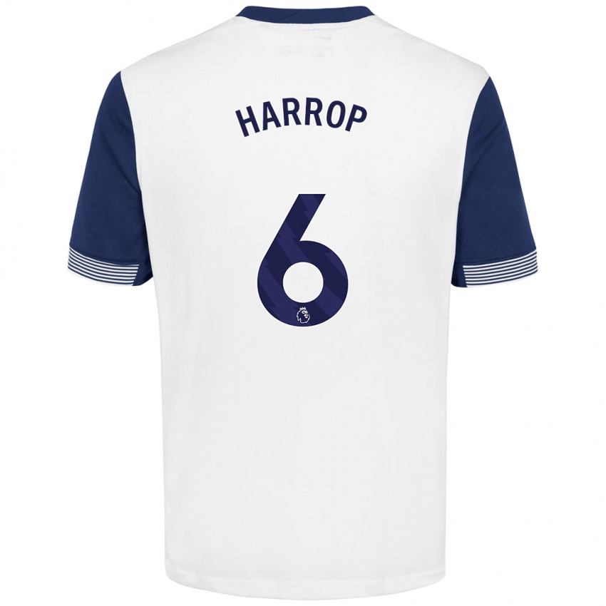 Heren Kerys Harrop #6 Wit Blauw Thuisshirt Thuistenue 2024/25 T-Shirt