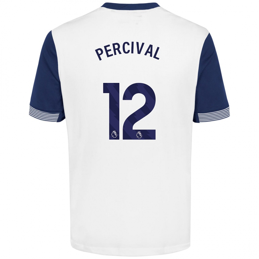 Heren Ria Percival #12 Wit Blauw Thuisshirt Thuistenue 2024/25 T-Shirt