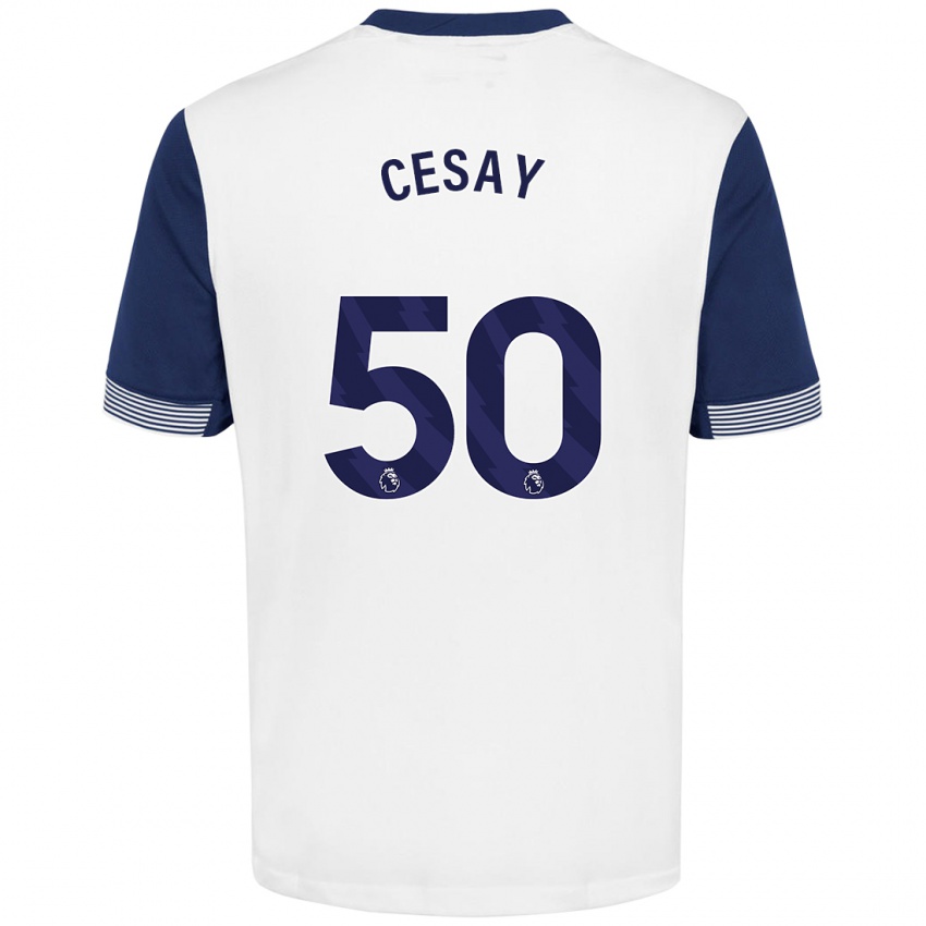 Heren Kallum Cesay #50 Wit Blauw Thuisshirt Thuistenue 2024/25 T-Shirt