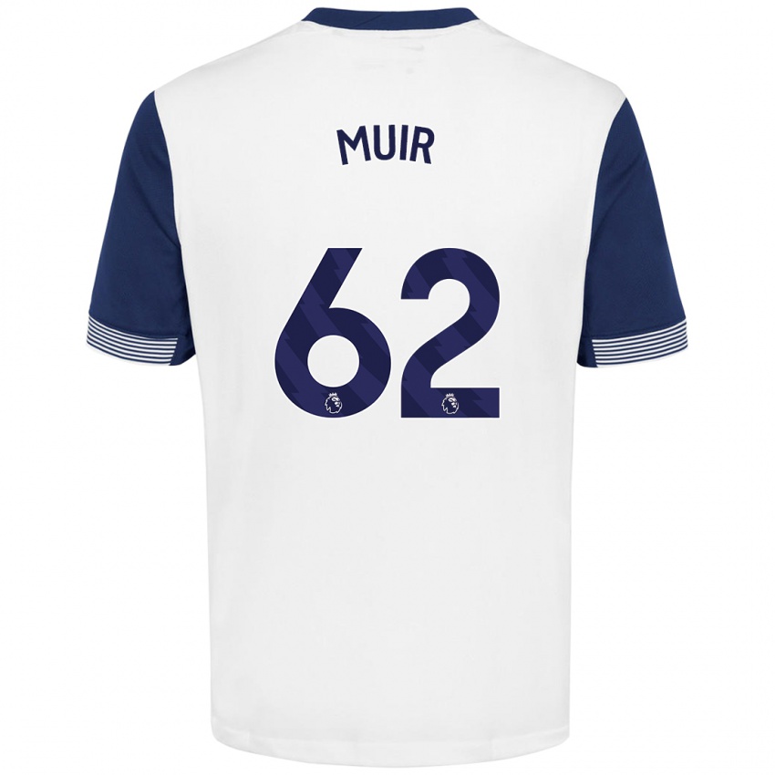 Heren Marqes Muir #62 Wit Blauw Thuisshirt Thuistenue 2024/25 T-Shirt