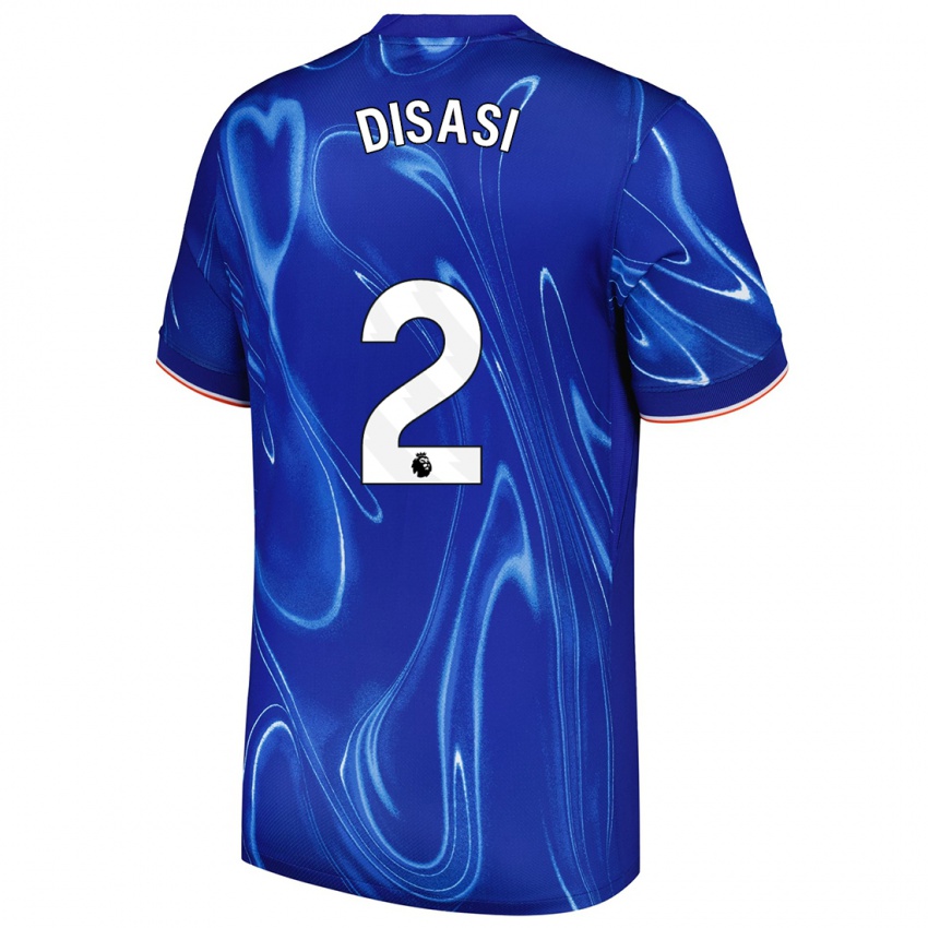 Heren Axel Disasi #2 Blauw Wit Thuisshirt Thuistenue 2024/25 T-Shirt