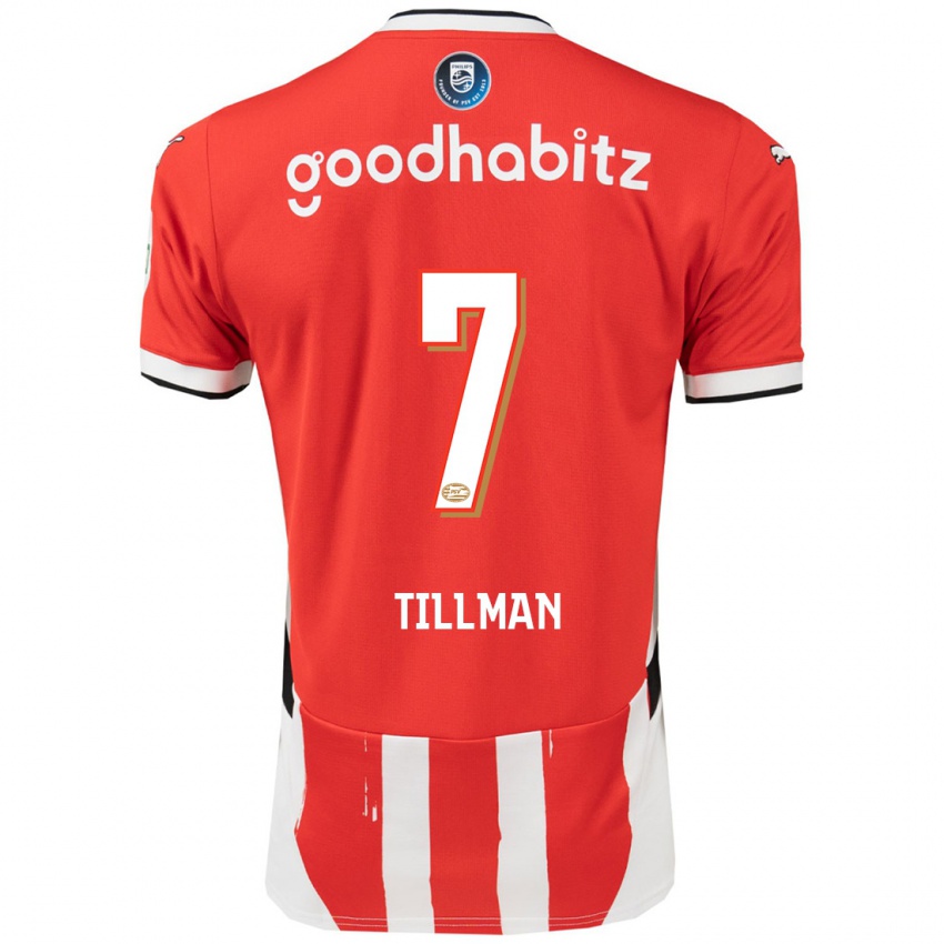 Heren Malik Tillman #7 Rood Wit Thuisshirt Thuistenue 2024/25 T-Shirt