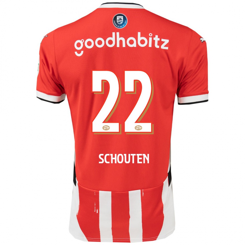 Heren Jerdy Schouten #22 Rood Wit Thuisshirt Thuistenue 2024/25 T-Shirt