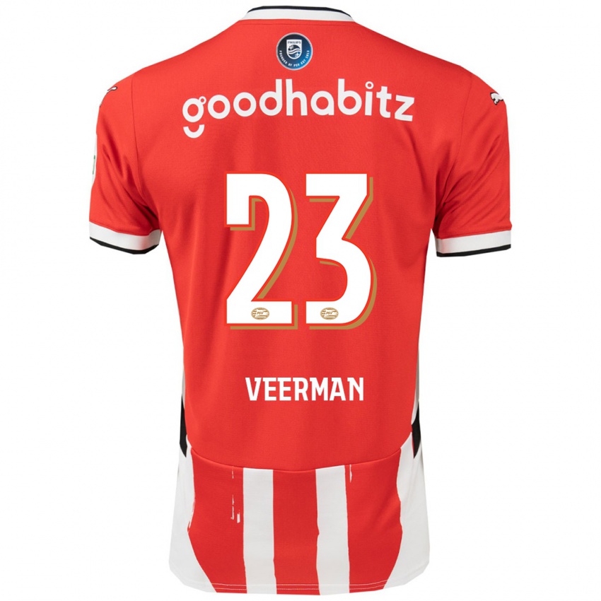 Heren Joey Veerman #23 Rood Wit Thuisshirt Thuistenue 2024/25 T-Shirt