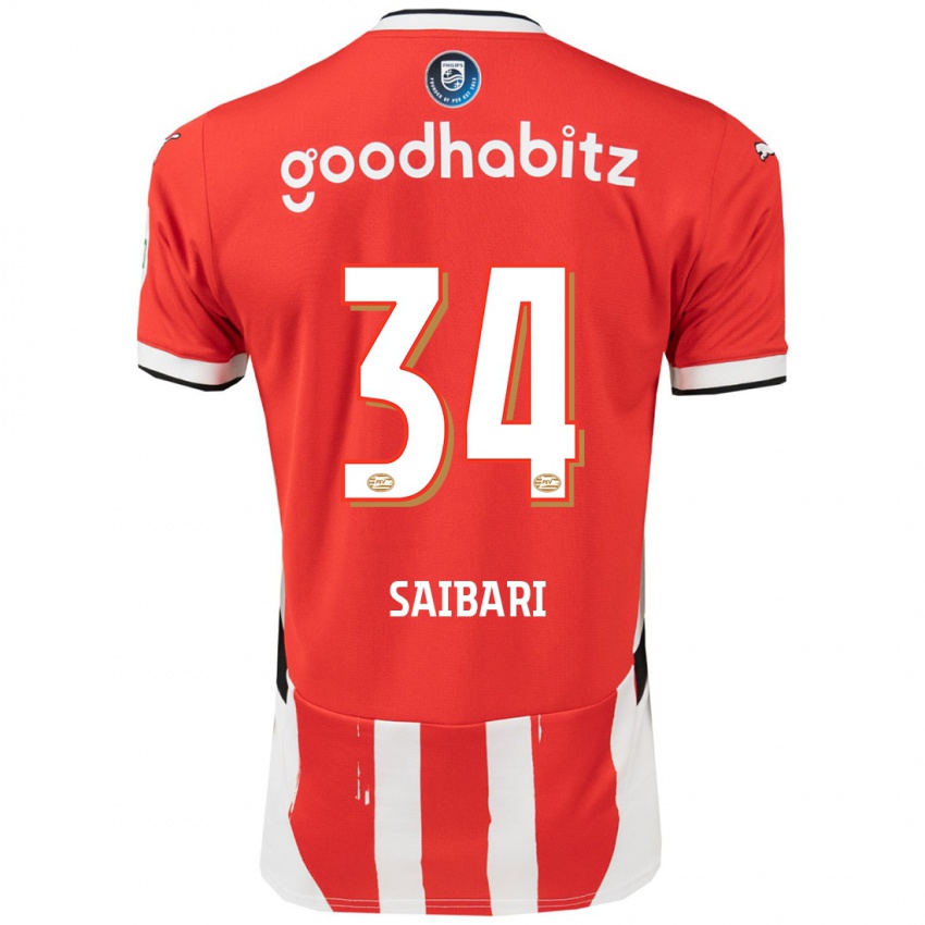 Heren Ismael Saibari #34 Rood Wit Thuisshirt Thuistenue 2024/25 T-Shirt