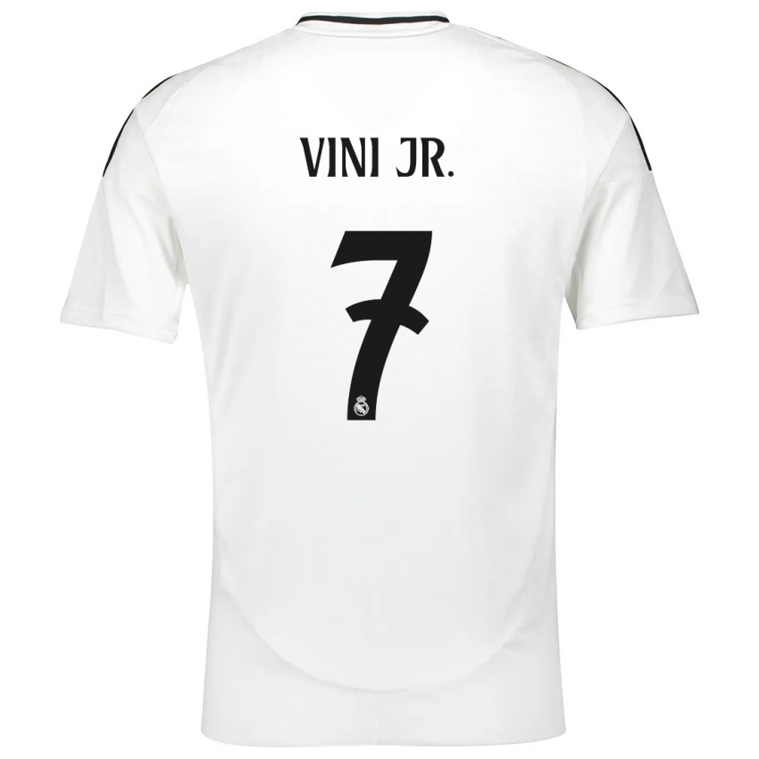 Heren Vinicius Junior #7 Wit Thuisshirt Thuistenue 2024/25 T-Shirt