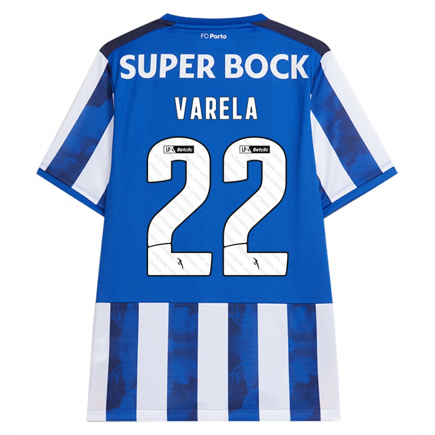 Heren Alan Varela #22 Blauw Wit Thuisshirt Thuistenue 2024/25 T-Shirt