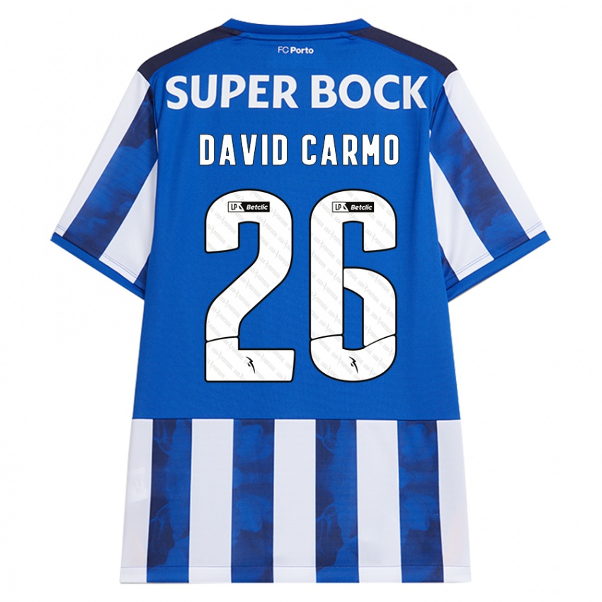 Heren David Carmo #26 Blauw Wit Thuisshirt Thuistenue 2024/25 T-Shirt