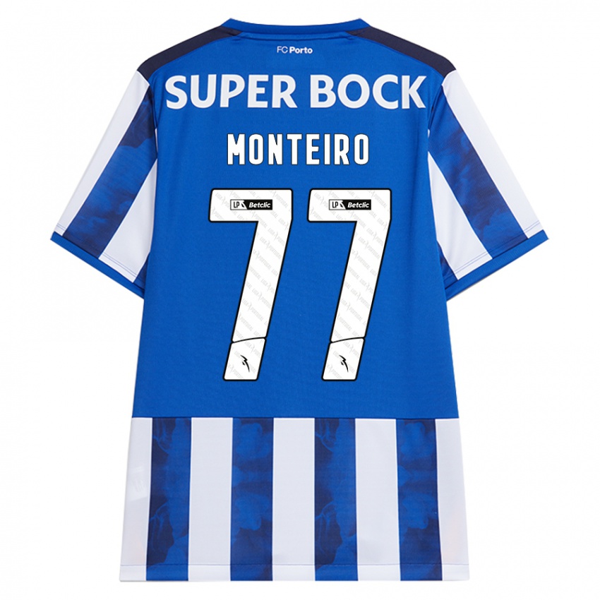 Heren Rui Monteiro #77 Blauw Wit Thuisshirt Thuistenue 2024/25 T-Shirt