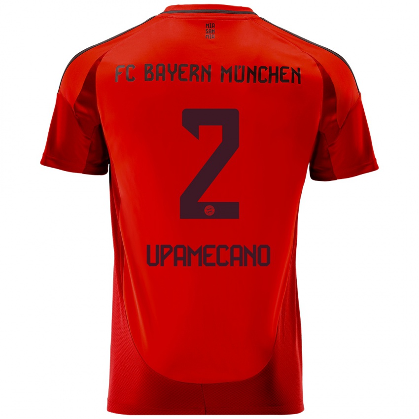 Heren Dayot Upamecano #2 Rood Thuisshirt Thuistenue 2024/25 T-Shirt