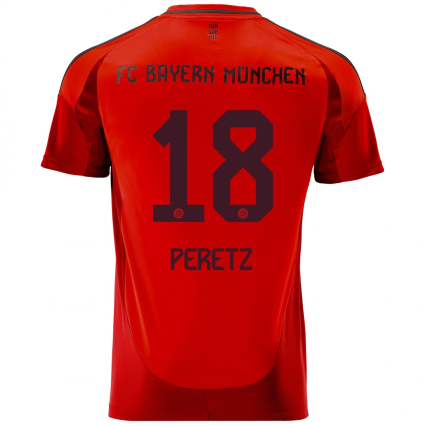 Heren Daniel Peretz #18 Rood Thuisshirt Thuistenue 2024/25 T-Shirt