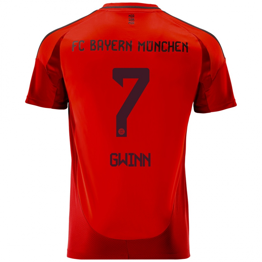 Heren Giulia Gwinn #7 Rood Thuisshirt Thuistenue 2024/25 T-Shirt