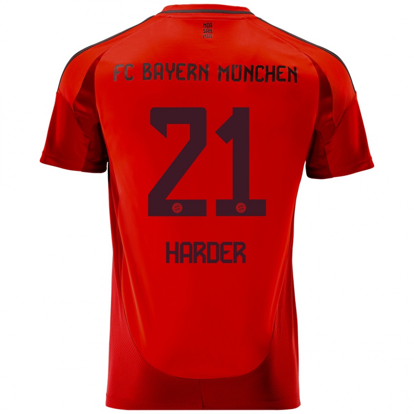 Heren Pernille Harder #21 Rood Thuisshirt Thuistenue 2024/25 T-Shirt