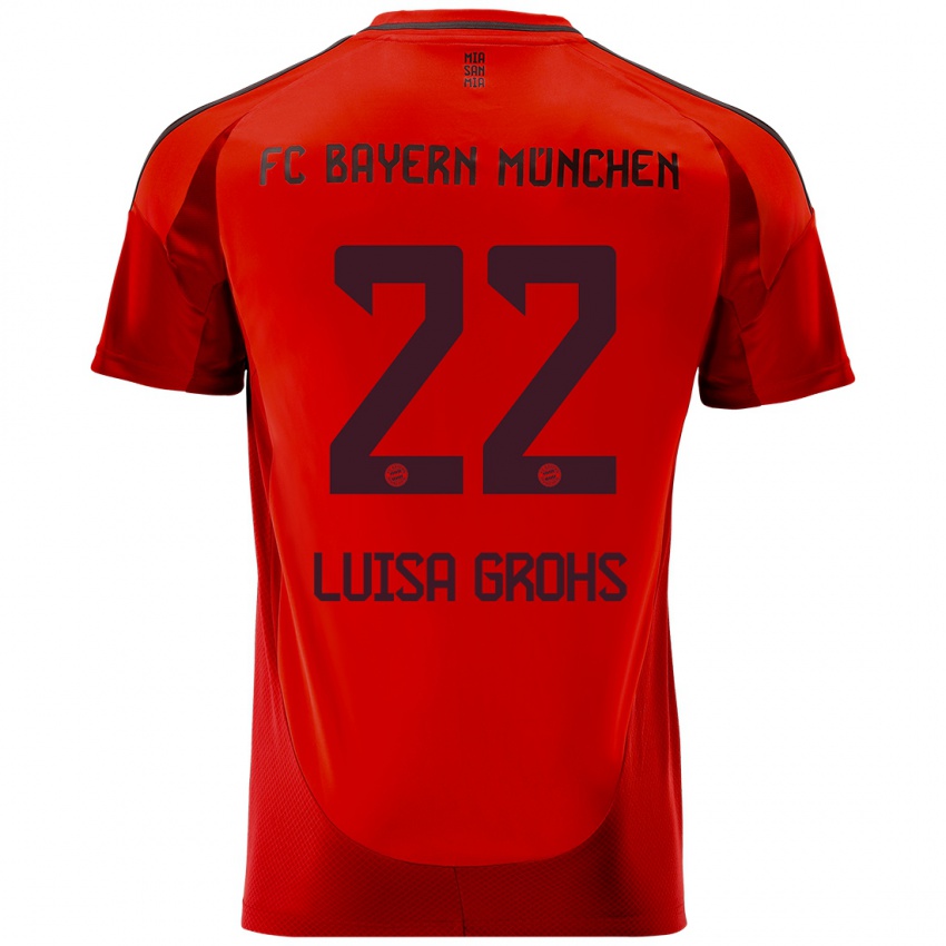 Heren Maria Luisa Grohs #22 Rood Thuisshirt Thuistenue 2024/25 T-Shirt