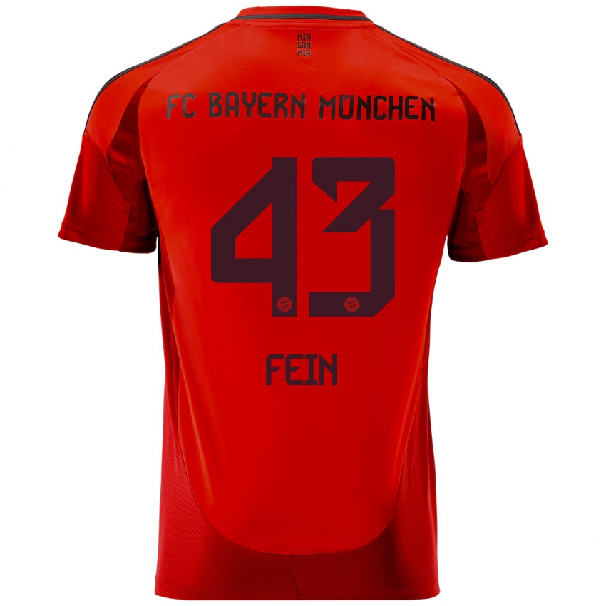 Heren Adrian Fein #43 Rood Thuisshirt Thuistenue 2024/25 T-Shirt