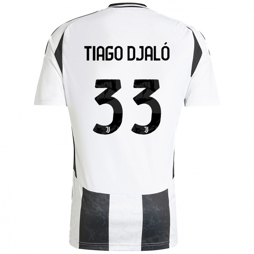 Heren Tiago Djalo #33 Wit Zwart Thuisshirt Thuistenue 2024/25 T-Shirt