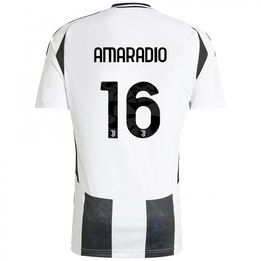 Heren Luca Amaradio #16 Wit Zwart Thuisshirt Thuistenue 2024/25 T-Shirt