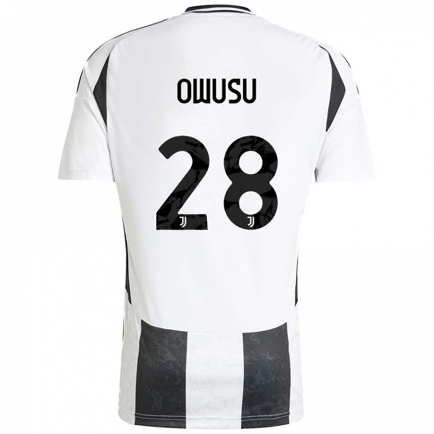 Heren Augusto Owusu #28 Wit Zwart Thuisshirt Thuistenue 2024/25 T-Shirt